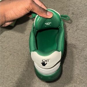 Off-White Kids Sneakers in Green and White